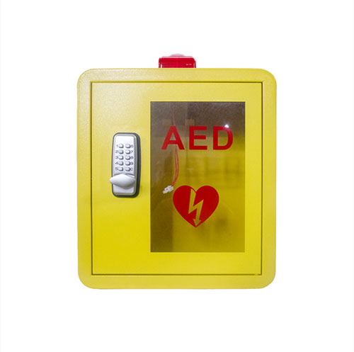 LOCKABLE METAL AED DEFIBRILLATOR STORAGE WALL CABINET 