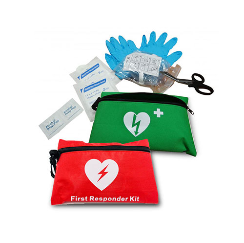 AED Rescue Kit First Aid AED Responder CPR Kit With Red/Green Nylon Bag