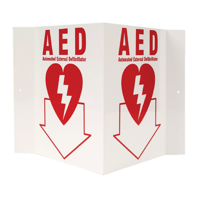3D V Shape AED Wall Sign With Custom Logo