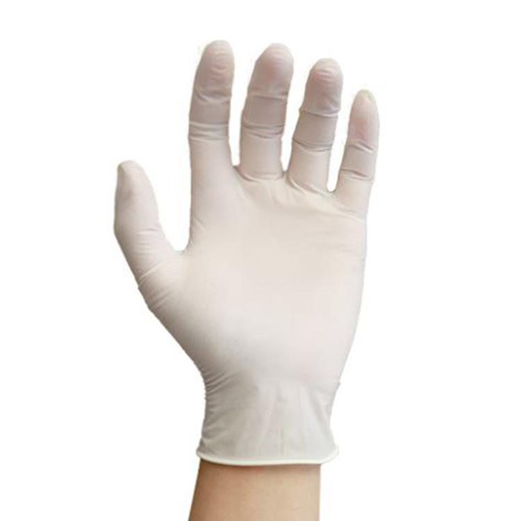 Disposable white latex examination gloves powdered and power free