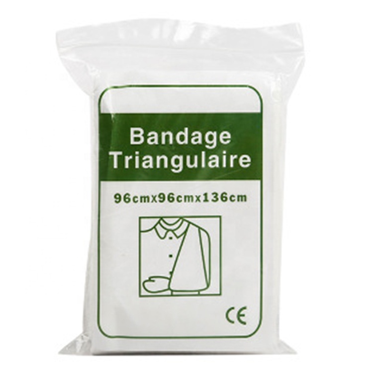 Wholesale Customized First Aid Kit Accessories Non Woven Triangle Bandage Carton CE White Cotton Bandage Triangulare